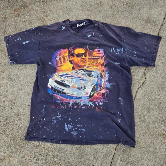 Vtg 90s NASCAR Rusty Wallace Miller Lite Collage Graphic Painter T Shirt Lg - Picture 1 of 6
